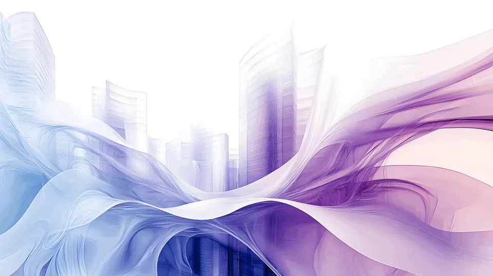 Abstract white and purple flowing landscape
