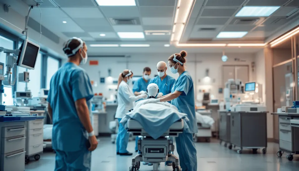 Medical staff gathered around a patient in an operating room