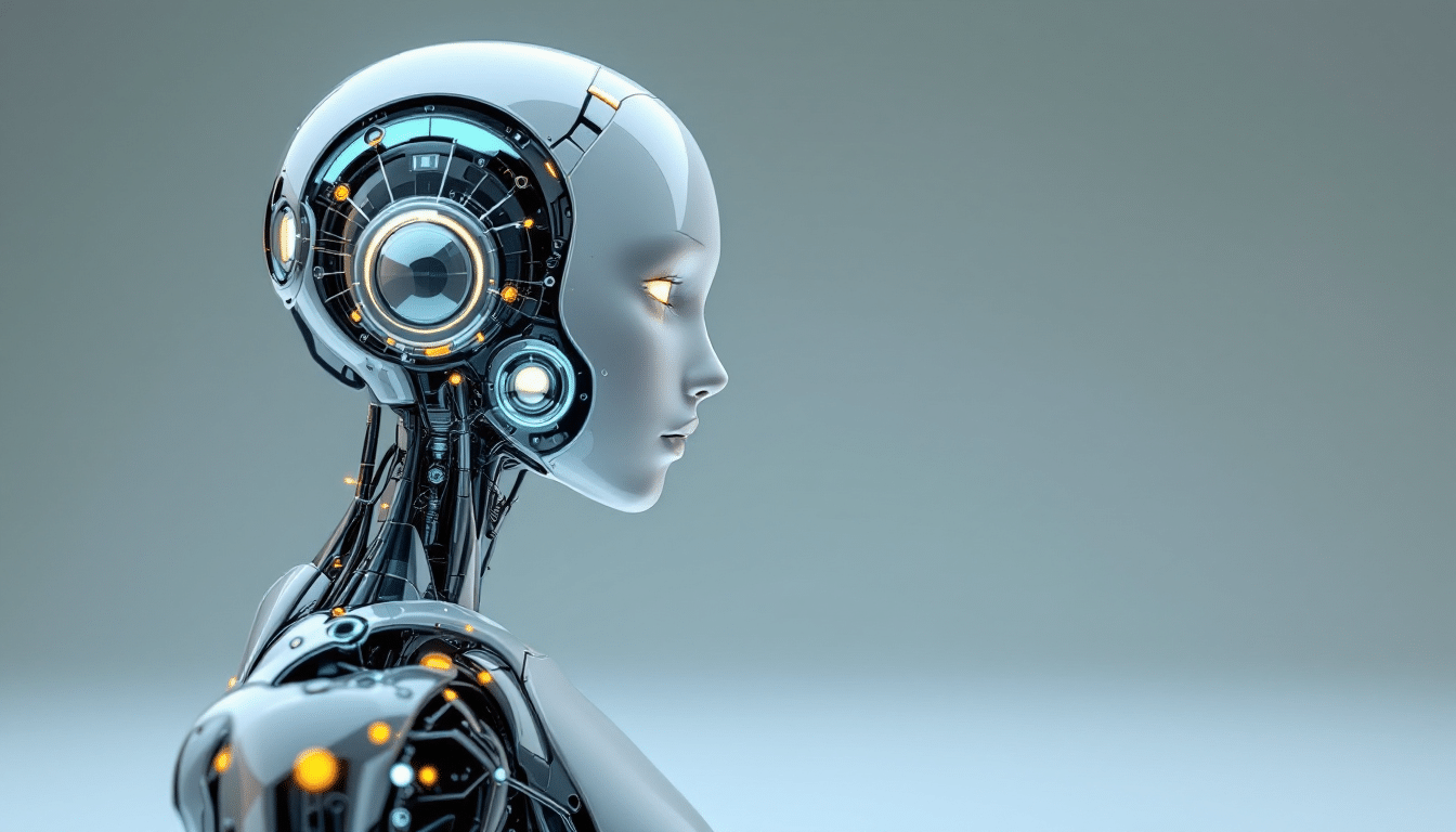 A white humanoid robot shown in profile